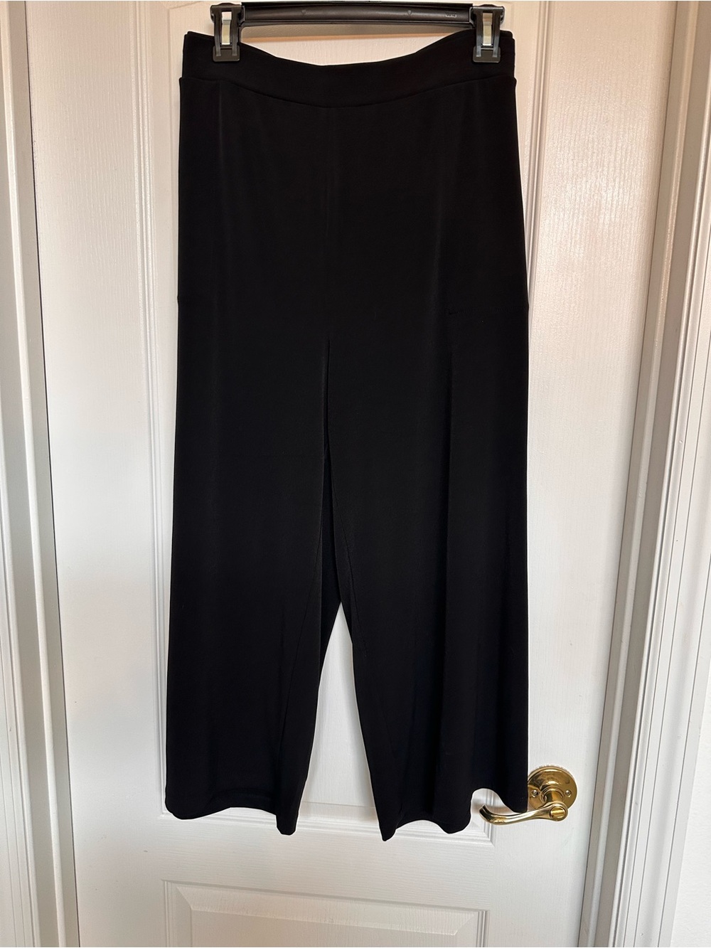 Susan Graver Black Wide-Leg Pull-On Capri Pants